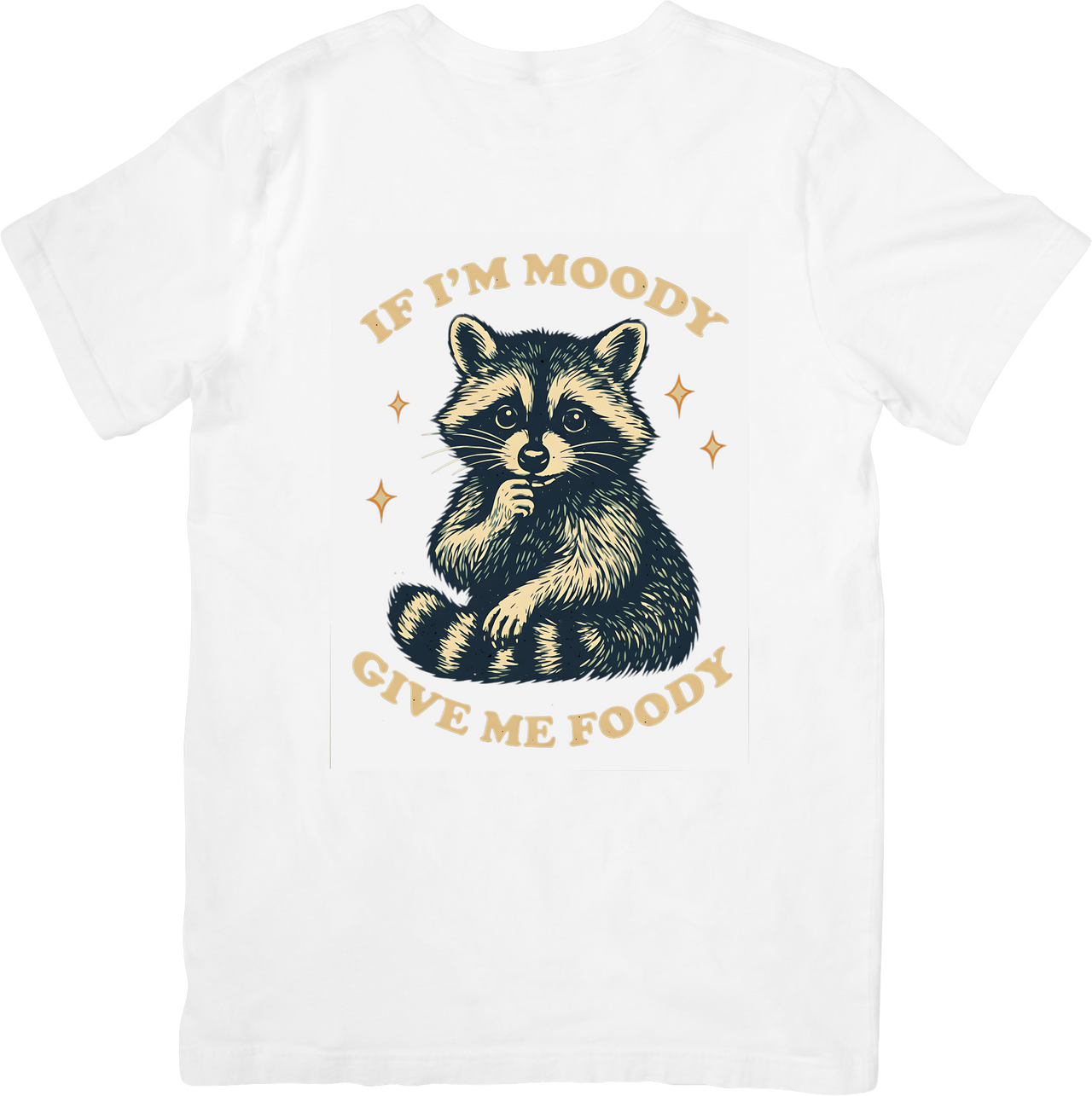 Moody Raccoon Give Me Food T-Shirt | Funny Vintage Animal Graphic Tee