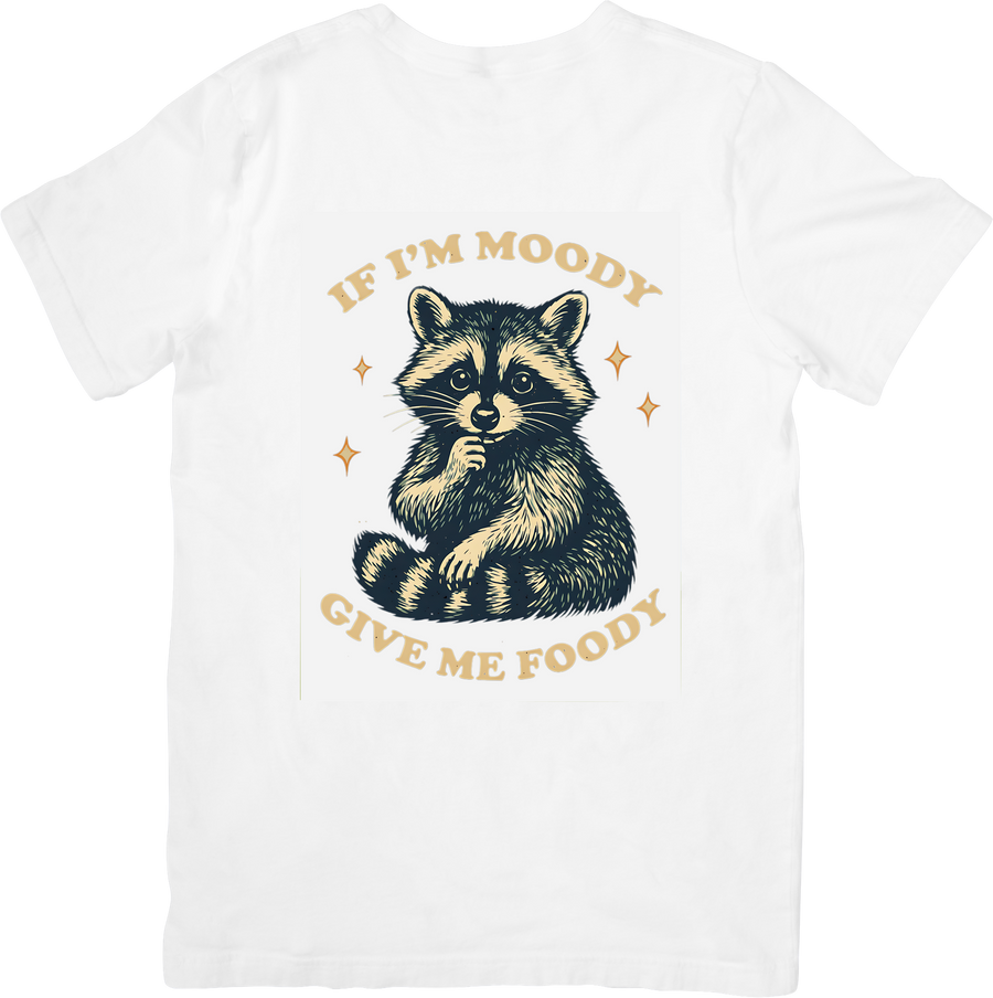 Moody Raccoon Give Me Food T-Shirt | Funny Vintage Animal Graphic Tee