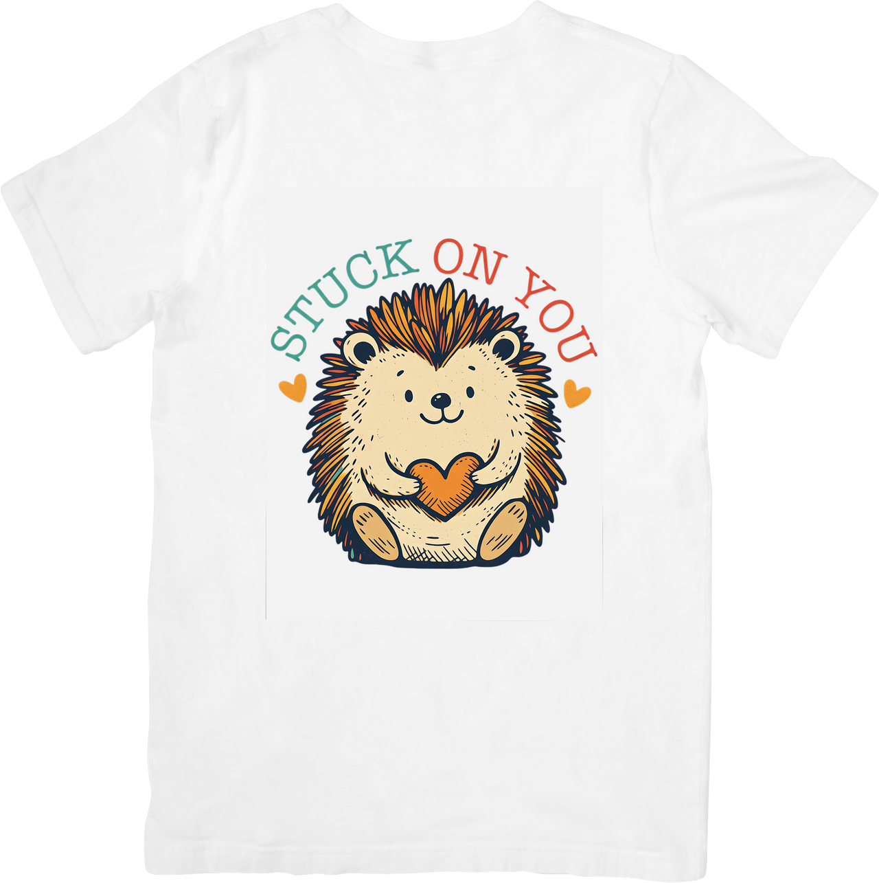 Stuck On You Hedgehog T-Shirt | Cute Vintage Animal Graphic Tee | Love Gift
