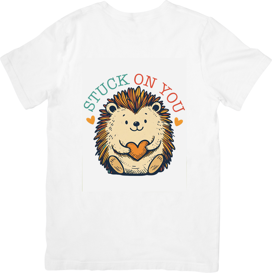 Stuck On You Hedgehog T-Shirt | Cute Vintage Animal Graphic Tee | Love Gift