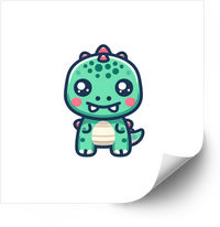 Thumbnail for Baby Green Dinosaur Sticker | Kawaii Cute Smiling Dino Vinyl Decal