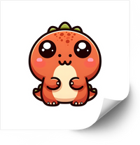 Thumbnail for Baby Orange Dinosaur Sticker | Kawaii Cute Dino Vinyl Decal