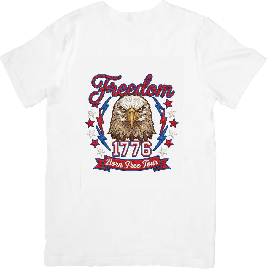 Freedom 1776 Bald Eagle T-Shirt | Patriotic Retro American Graphic Tee | Independence Day Gift