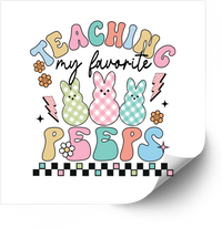 Thumbnail for Teaching My Favorite Peeps Sticker | Cute Retro Easter Teacher Vinyl Decal