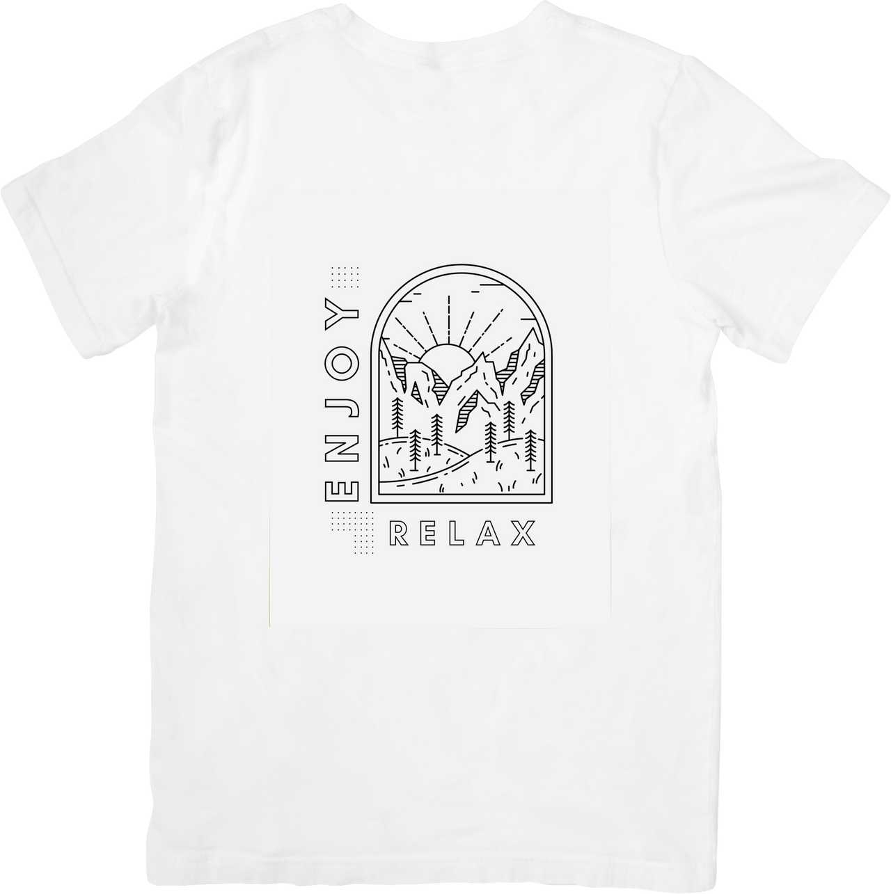 Enjoy Relax Mountain T-Shirt | Minimalist Outdoor Nature Graphic Tee
