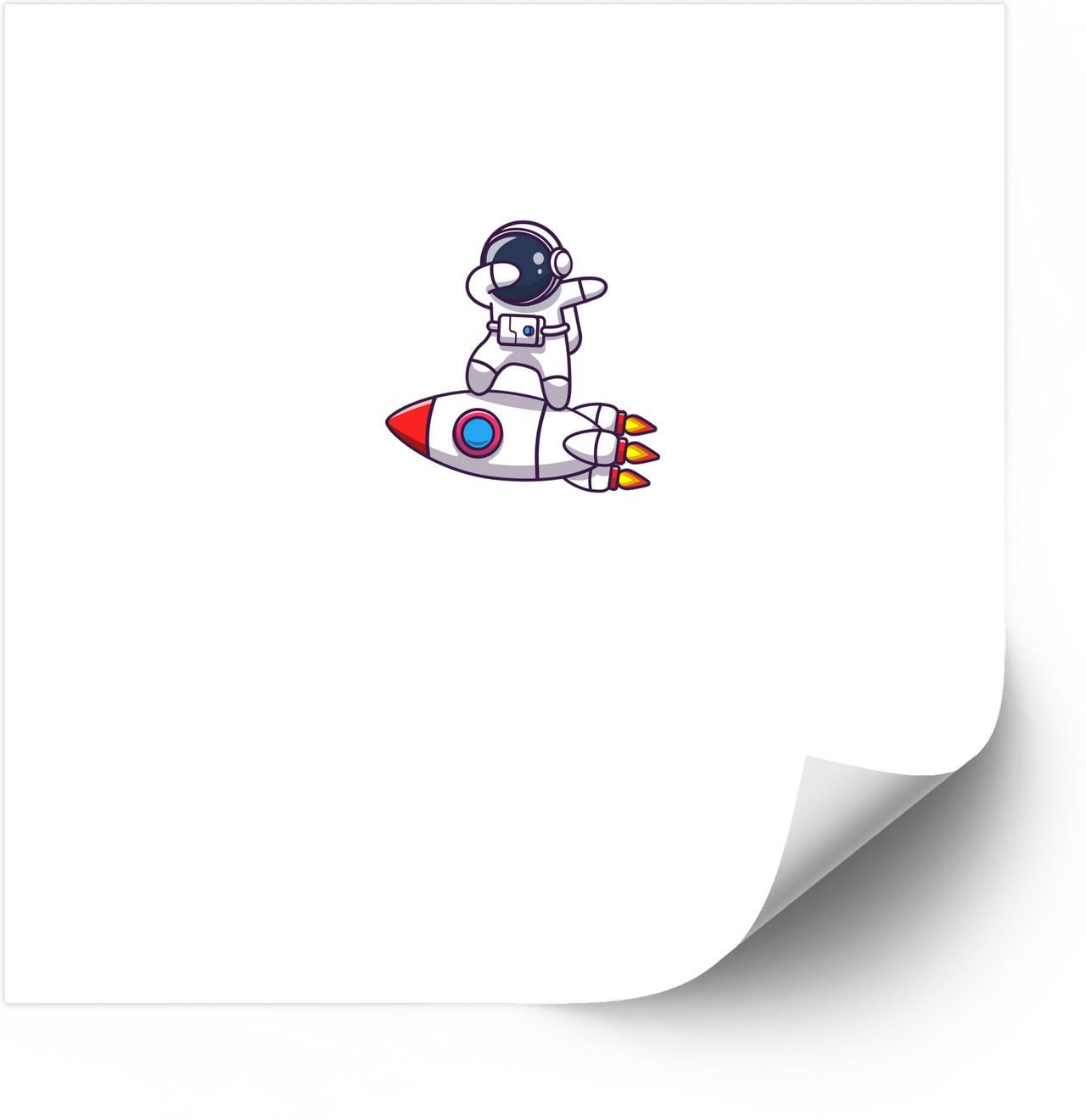Astronaut Riding Rocket Sticker | Cute Kawaii Space Adventure Vinyl Decal
