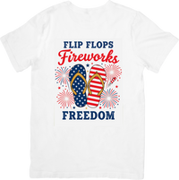 Thumbnail for Flip Flops Fireworks Freedom T-Shirt | Patriotic Fourth Of July Americana Graphic Tee