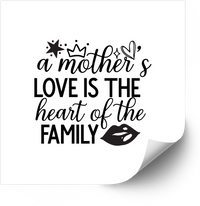 Thumbnail for A Mothers Love Is The Heart Of The Family Sticker | Minimalist Quote Vinyl Decal