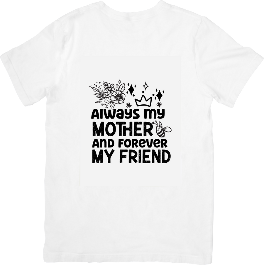 Always My Mother Forever My Friend T-Shirt | Floral Minimalist Mom Graphic Tee | Mother's Day Gift